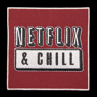 Nažehlovací nášivka NETFLIX & CHILL 10 x 10 cm