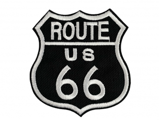 Nažehlovací nášivka  ROUTE 66 Black Rozměr:  8 x 7,5 cm