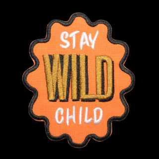 Nažehlovací nášivka STAY WILD CHILD 6,8 x 8,2 cm