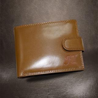 Pánská hnědá kožená peněženka Ricardo Leather RFID s monogramem (ražba) (Luxusní peněženka s ražbou vlastního monogramu dodá na exkluzivitě a vyjímečnosti.)