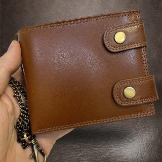 Pánská hnědá kožená peněženka s řetízkem ROYAL Leather s monogramem (ražba) (Pořádná rockerská, motorkářská peněženka je vyrobena z extra kvalitní prémiové kůže, doplněna řetízkem. Praktické dvojité zapínání. Doplňte vlastním monogramem a máte dokonalý)