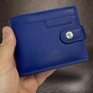 Pánská modrá kožená peněženka RFID BEORIGINAL Leather s monogramem (ražba) (Výjimečná barva úžasné modré kůže, poctivě ušitá s důrazy na sebemenší detail. Doplňte monogramem a originál je na světě.)