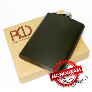 Placatka zelená 240ml z nerezu BEORIGINAL s vlastním monogramem, textem nebo fotkou (Oblíbený dárek ve formě nerezové placatky, na který vám vyhotovíme prakticky cokoliv dle vašeho zadání. Pořiďte si originální produkt.)