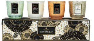 Voluspa - dárkový set 4 svíček v sametovém pouzdru JAPONICA HOLIDAY 4 PEDESTAL CANDLE GIFT SET 4 x 72g