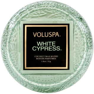 Voluspa - vonná svíčka WHITE CYPRESS (Bílý cypřiš) 51 g