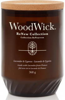 WoodWick ReNew - vonná svíčka LAVENDER & CYPRESS (Levandule a cypřiš) 368 g