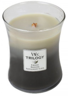 WoodWick - vonná svíčka Trilogy WARM WOODS (Hřejivá dřeva) 275 g