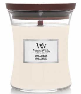 WoodWick - vonná svíčka VANILLA MUSK (Vanilka a pižmo) 275 g