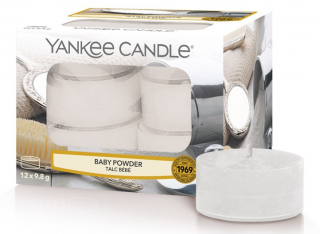 Yankee Candle - čajové svíčky BABY POWDER (Dětský pudr) 12 ks