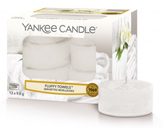 Yankee Candle - čajové svíčky FLUFFY TOWELS (Nadýchané osušky) 12 ks