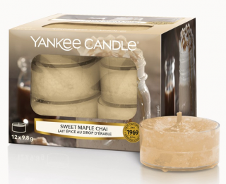 Yankee Candle - čajové svíčky SWEET MAPLE CHAI (Sladký javorový chai) 12 ks