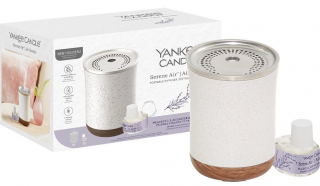 Yankee Candle - přenosný ultrasonický aroma difuzér SERENE AIR + Náplň Lavender & Sea Salt (Levandule a mořská sůl) 17 ml