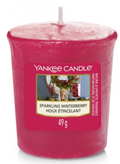 Yankee Candle Signature - vonná svíčka SPARKLING WINTERBERRY (Jiskrné zimní bobule) 49 g