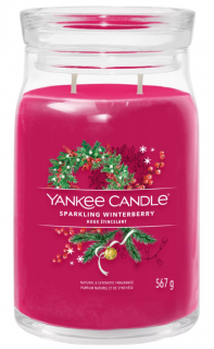 Yankee Candle Signature - vonná svíčka SPARKLING WINTERBERRY (Jiskrné zimní bobule) 567 g