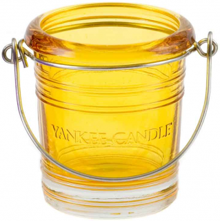 Yankee Candle - svícen na votivní svíčku BUCKET HOLDER YELLOW (Žlutý kbelík na votivní svíčku)