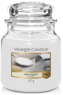 Yankee Candle - vonná svíčka BABY POWDER (Dětský pudr) 411 g