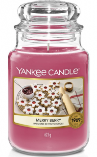 Yankee Candle - vonná svíčka MERRY BERRY (Linecké cukroví) 623g