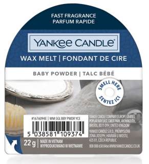 Yankee Candle - vonný vosk do aromalampy BABY POWDER (Dětský pudr) 22 g