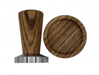 Heavy Tamper Big Top Zebrano + Tamper Holder Ø58,4mm (flat)