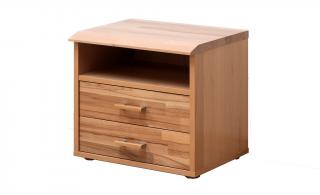 noční stolek DVOUZÁSUVKOVÝ - HRANA S FAZETOU Materiál: Dub cink