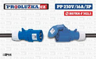 Prodlužovací přívod 230V/16A/3p/3G2,5/IP44 Délka 10 m