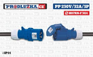 Prodlužovací přívod 230V/32A/3p/3G4/IP44 Délka 10 m