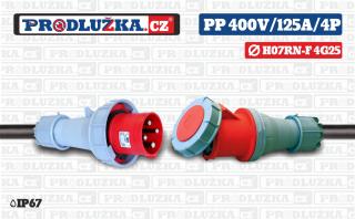 Prodlužovací přívod 400V/125A/4p/4G25/IP67 Délka 10 m