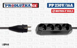 Prodlužovací přívod čtyřzásuvka ABB 230V/16A/3G2,5 Délka 1m