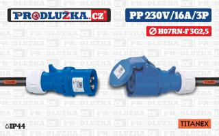 Prodlužovací přívod Titanex 230V/16A/3p/3G2,5/IP44 Délka 10 m