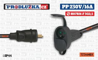 Prodlužovací přívod Titanex dvojzásuvka Legrand 230V/16A/3G2,5 Délka 10 m