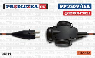 Prodlužovací přívod Titanex trojzásuvka ABL 230V/16A/3G2,5 Délka 10 m