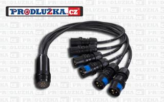 Socapex  spider  spojka 19P+N- 6x vidlice 230V/16A/3p 1 M