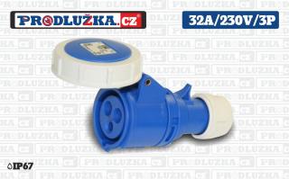 Spojka PCE 230V/32A/3p/IP67