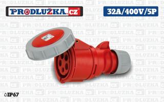 Spojka PCE 400V/32A/5p/IP67