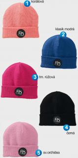 Pletená čepice Beanie- Pletex P344 Barva: Tm. růžová