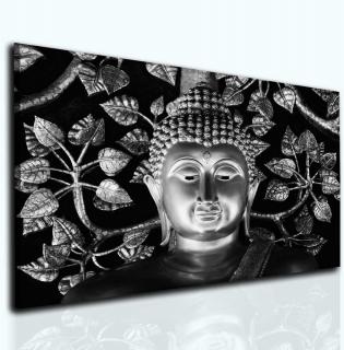 Obraz Buddha silver Velikost (šířka x výška): 120x80 cm