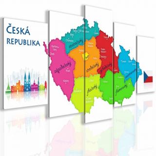 Obraz mapa České republiky Velikost (šířka x výška): 100x50 cm