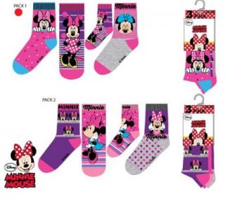 Klasické ponožky MINNIE 3 pack Barva: spodní řada, Velikost: 31-34