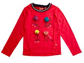 Tričko LEMON BERET dívčí kuličky červené Velikost: 104-110