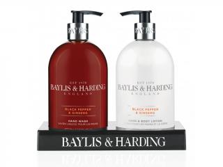 BAYLIS & HARDING dárková sada péče o ruce Černý Pepř a Ženšen, 2x 500ml