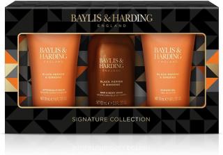 BAYLIS & HARDING malá pánská dárková sada péče o tělo Černý Pepř a Ženšen, 3ks