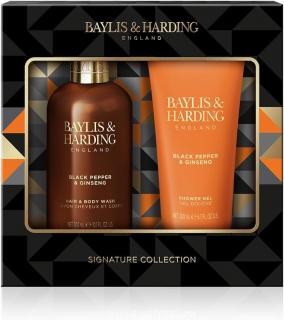 BAYLIS & HARDING pánská dárková sada péče o tělo Černý Pepř a Ženšen, 2ks