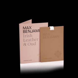 MAX BENJAMIN luxusní vonná karta Irish Leather & Oud, 1ks