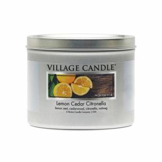 VILLAGE CANDLE vonná svíčka v plechu Lemon Cedar Citronella