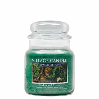 VILLAGE CANDLE vonná svíčka ve skle Cardamom & Cypress, střední