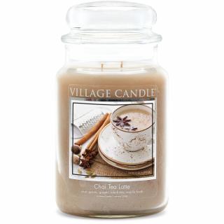 VILLAGE CANDLE vonná svíčka ve skle Chai Tea Latte, velká