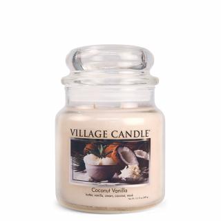 VILLAGE CANDLE vonná svíčka ve skle Coconut Vanilla, střední