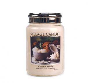 VILLAGE CANDLE vonná svíčka ve skle Coconut Vanilla, velká