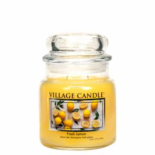 VILLAGE CANDLE vonná svíčka ve skle Fresh Lemon, střední