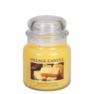 VILLAGE CANDLE vonná svíčka ve skle Lemon Pound Cake, střední